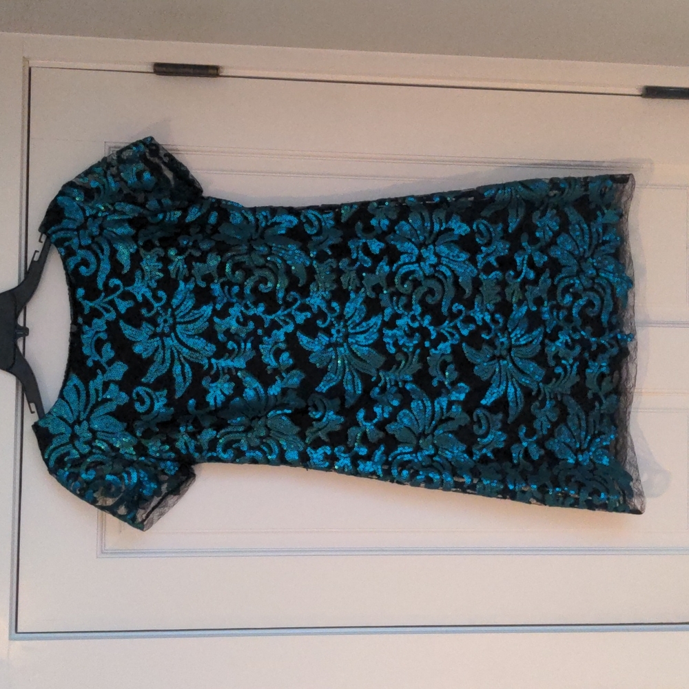 Teal Sequin Dress from Jax